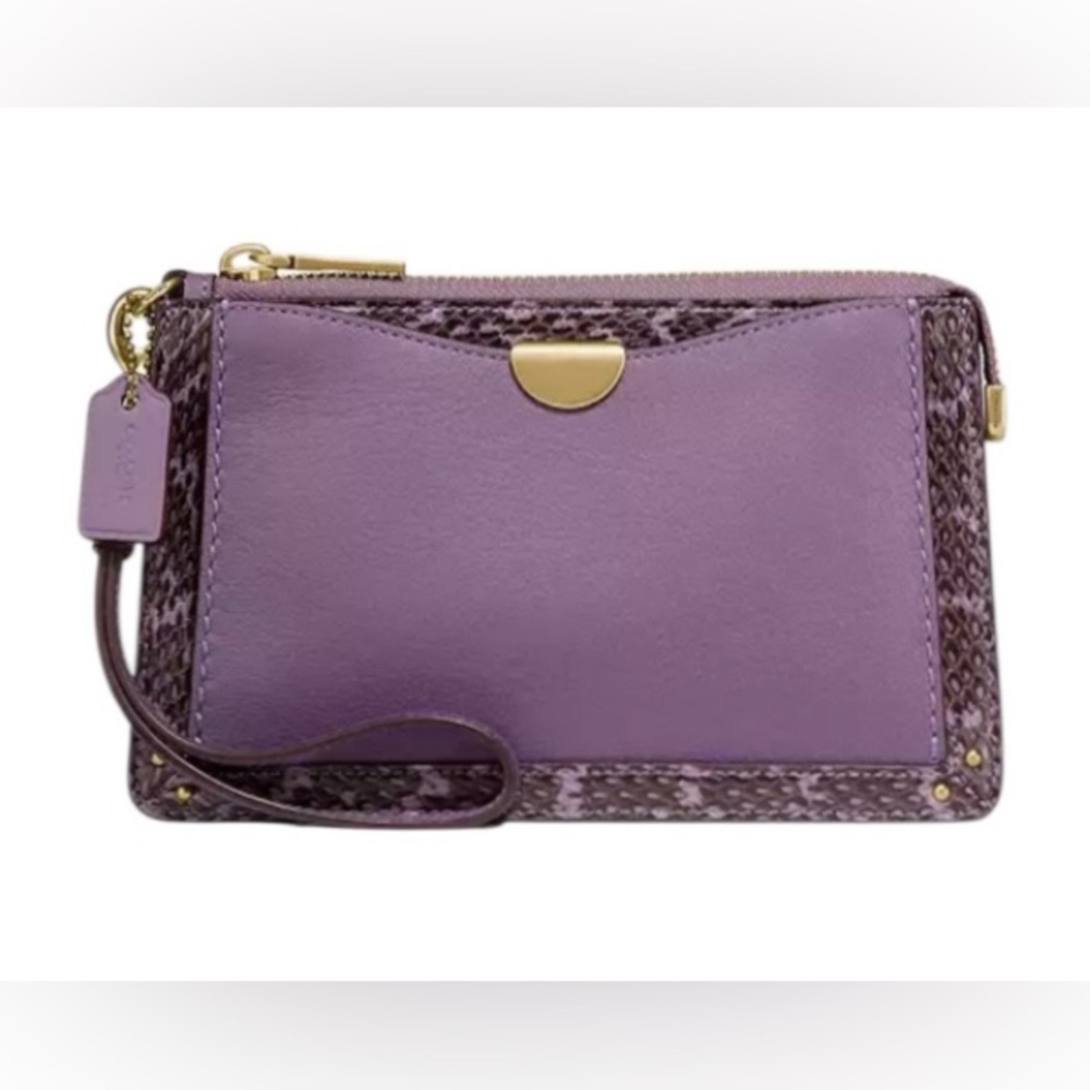 COACH DREAMER Purple Leather Wristlet Clutch